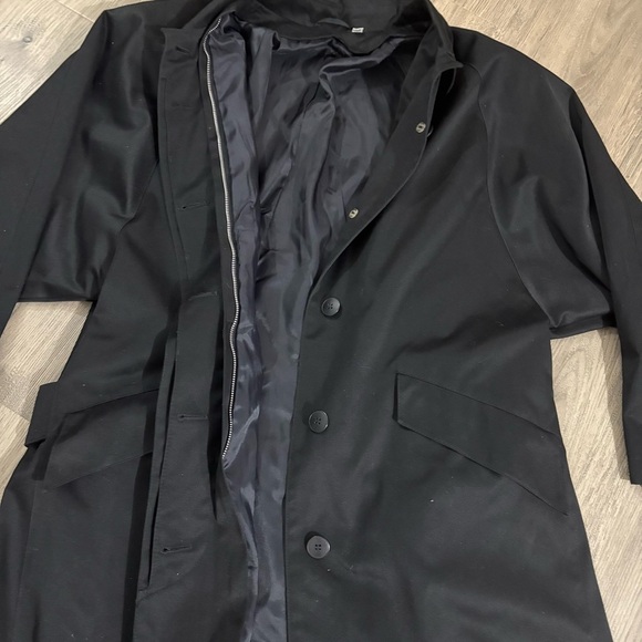 Vintage Braefair Women’s Sz 5/6 Button Down Trench Coat Black Waterproof - Picture 9 of 16